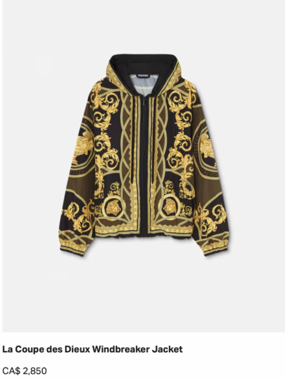 $2850 AUTHENTIC new VERSACE size L / La Coupe Des Dieux Windbreaker Mens Jacket